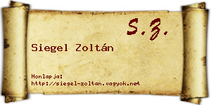 Siegel Zoltán névjegykártya