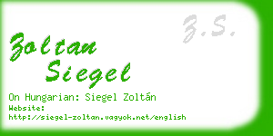 zoltan siegel business card